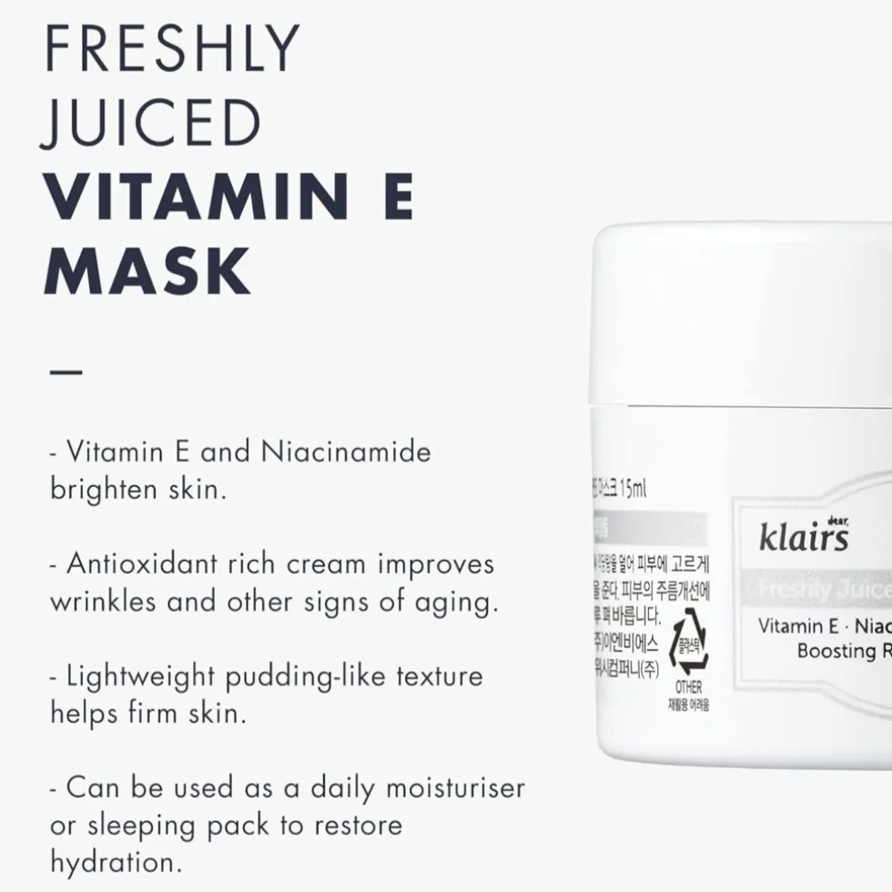 Dear, Klairs Freshly Juiced Vitamin E Mask