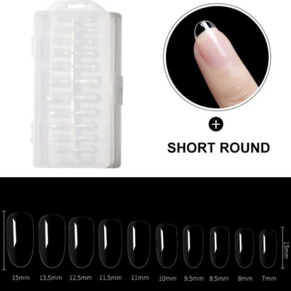 Dermarolling Nageltips Short Oval Round
