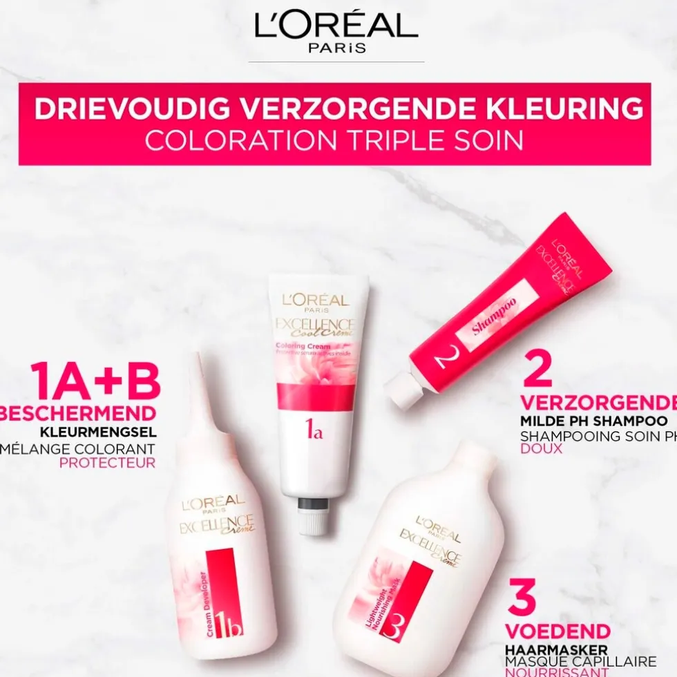 L'Oréal Paris Excellence Crème 3 Donkerbruin Permanente Haarverf