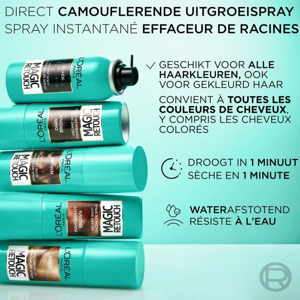 L'Oréal Paris Magic Retouch Goud Middenbruin Camouflerende Uitgroeispray
