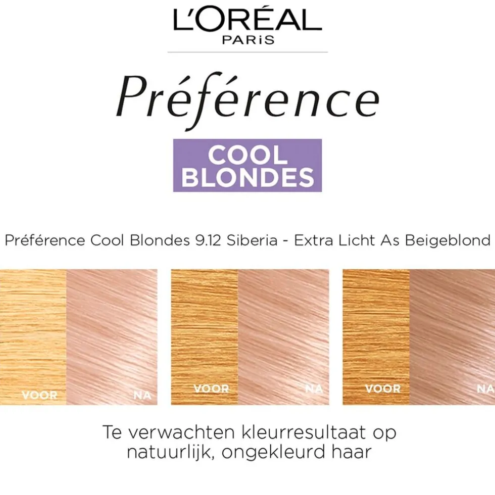L'Oréal Paris Préférence Cool Blondes 9.12 Zeer Licht As Beigeblond Permanente Haarkleuring