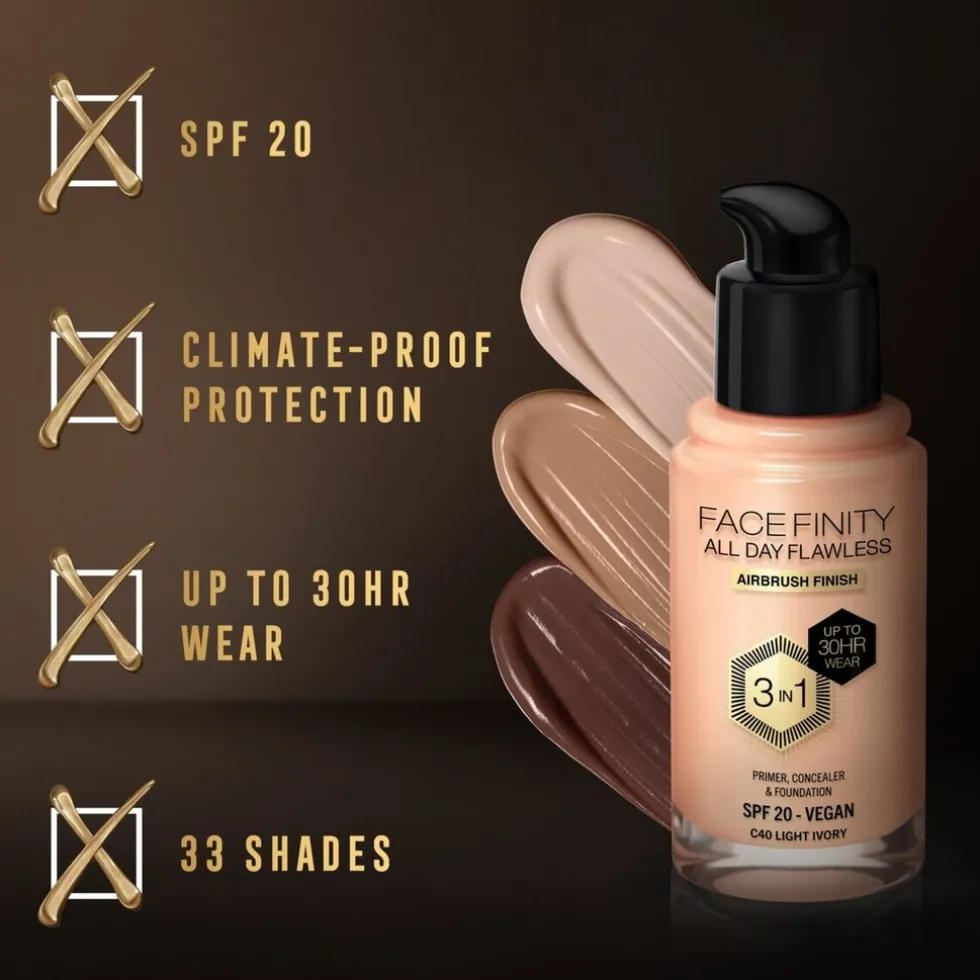 Max Factor Facefinity All Day Flawless C40 Light Ivory Foundation