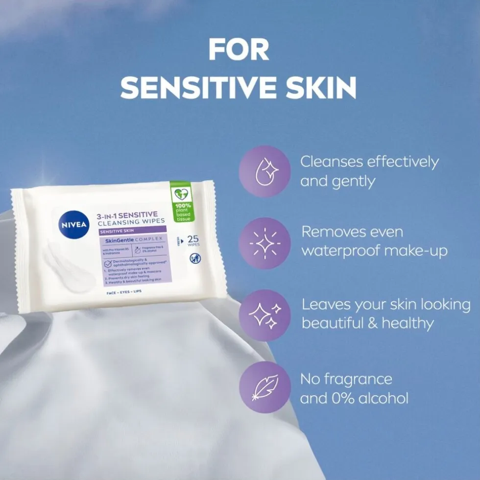 NIVEA 3-In-1 Sensitive Reinigingsdoekjes