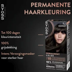 Syoss Professional Performance 3-1 Donkerbruin Permanente Haarkleuring