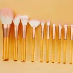 Technique PRO Translucent Perfection make-up kwastenset - 9 make-up kwasten met zakje (ORANJE)