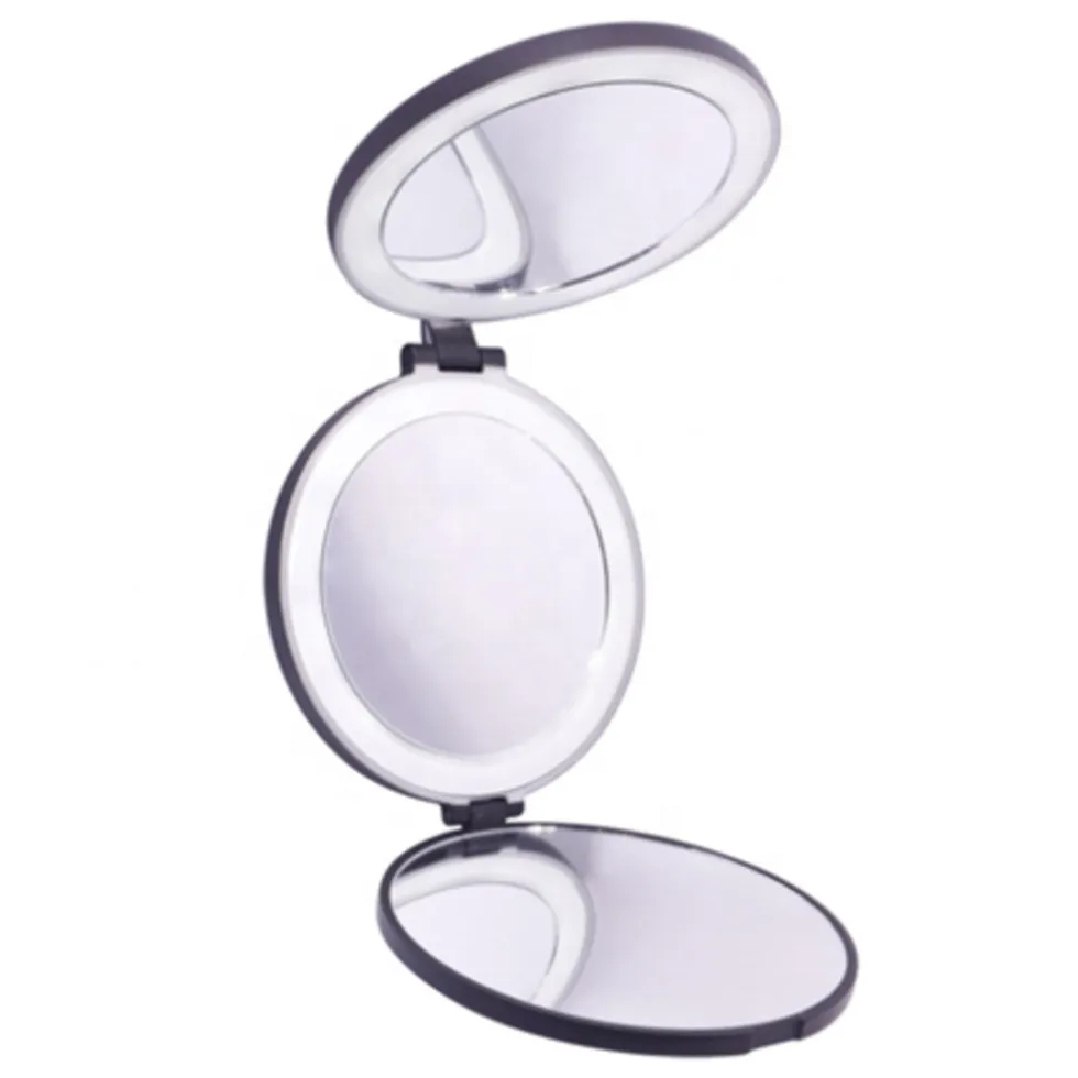 UNIQ Drievoudige Compacte Reismake-upspiegel met Led 5x en 10x Vergroting