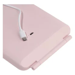 UNIQ Opvouwbare LED Make‑upspiegel (USB oplaadbaar) – Reisspiegel met 3 Lichtstanden, Roze