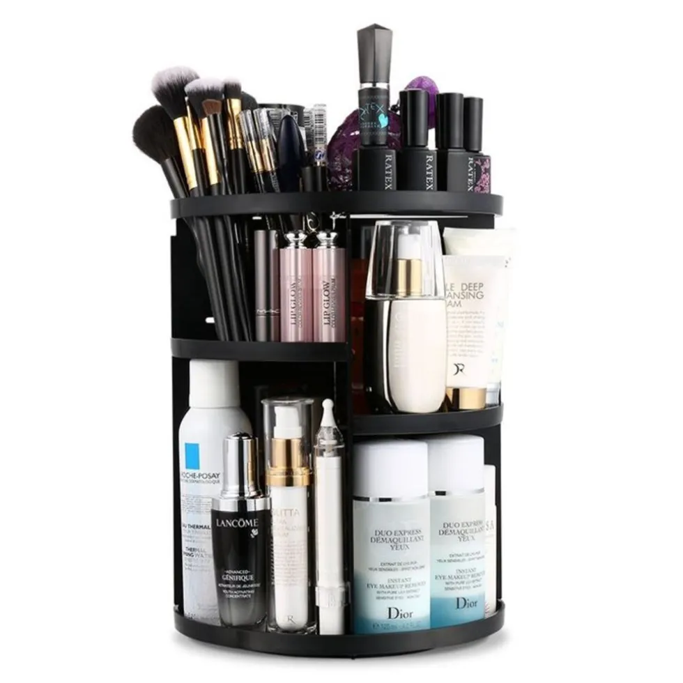UNIQ 360° Roterende Make‑up Organizer – Zwart
