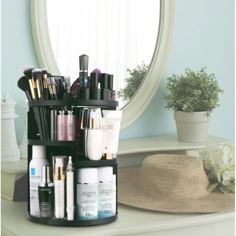 UNIQ 360° Roterende Make‑up Organizer – Zwart